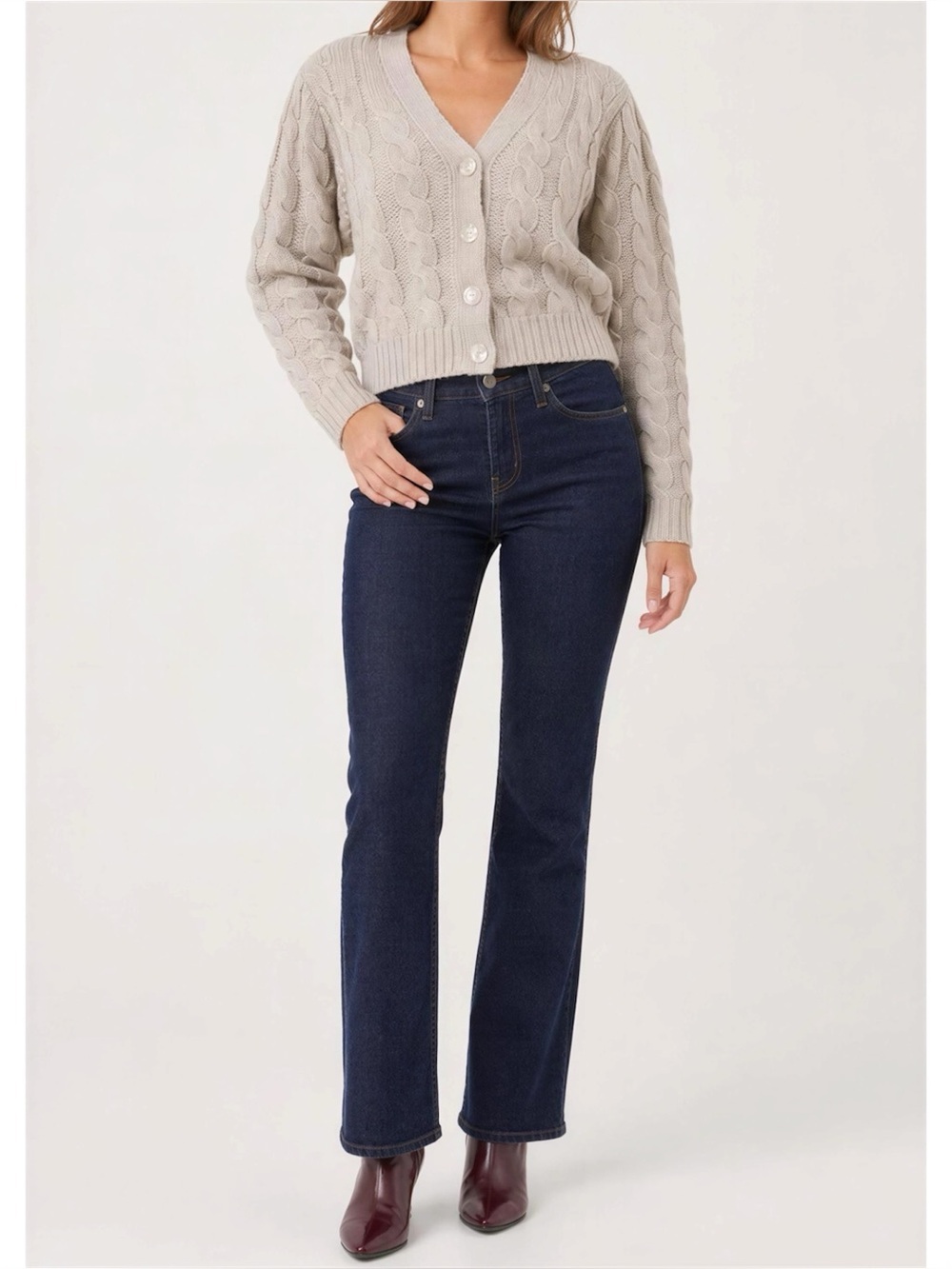 ROUJE PARIS Odeon High Waisted Jeans, Indigo Rinse, 30”
